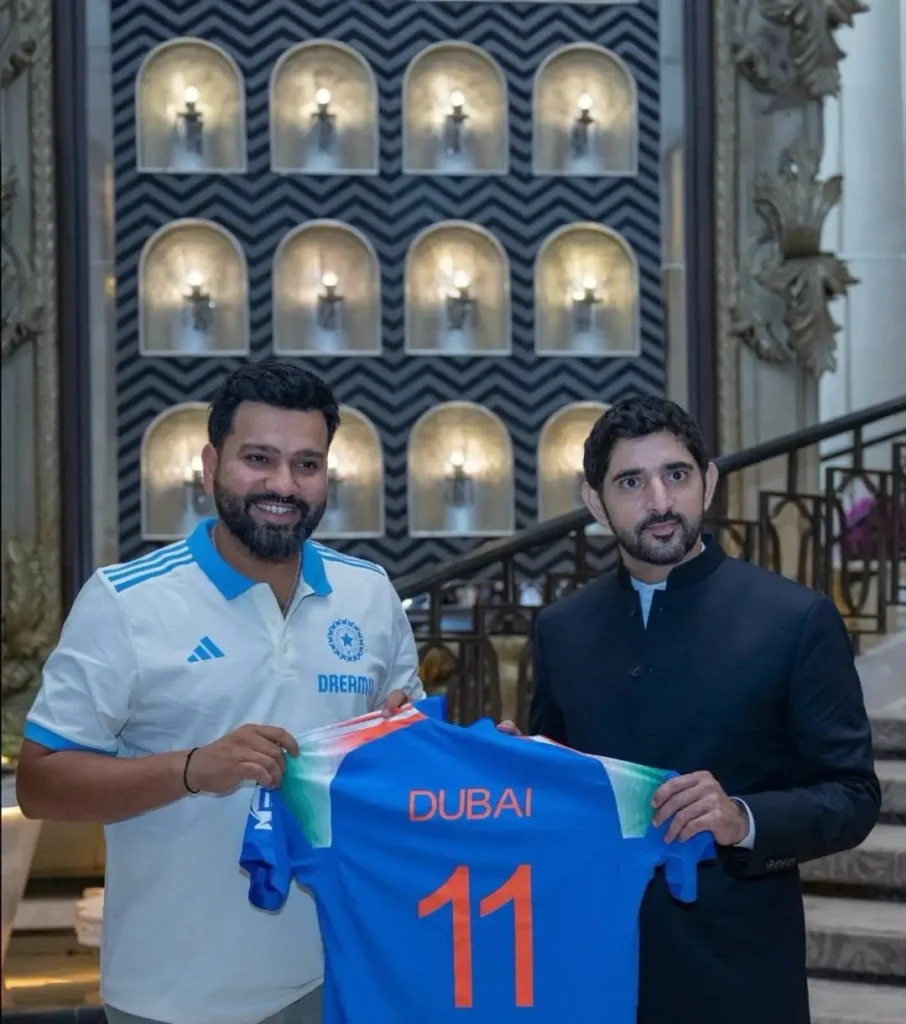 Dubai Crown Prince Sheikh Hamdan bin Mohammed ने भारतीय क्रिकेटर से की मुलाकात, गिफ्ट की जर्सी। Dubai Crown Prince Sheikh Hamdan bin Mohammed ने भारतीय क्रिकेटर से की मुलाकात, गिफ्ट की जर्सी।